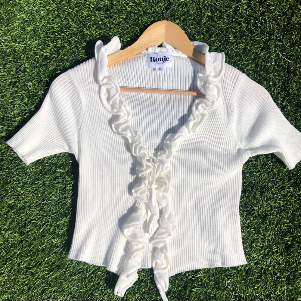 Rouje Paris Eugenia cardigan in white color